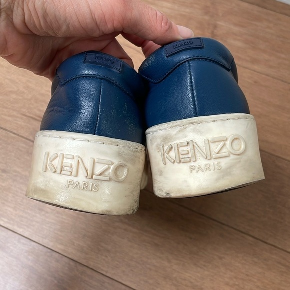 KENZO Tiger platform slip-ons blue marine light Blue leather sneaker sz 8.5 (39) - Picture 7 of 13